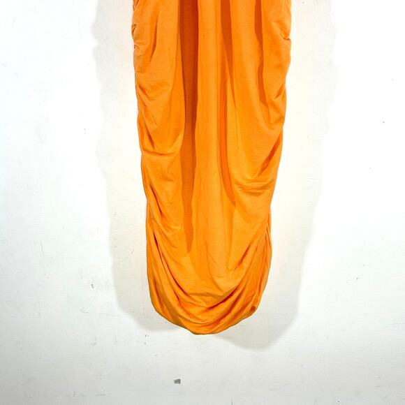Athleta T Racerback Bodycon Dress with Ruching Womans M Tangerine Glo - Picture 4 of 11